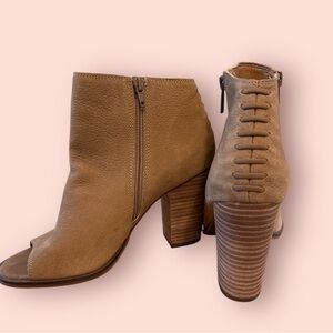 Lucky Brand Womens Sesame Augusta Brown Lamija Ankle Booties Boots 9.5